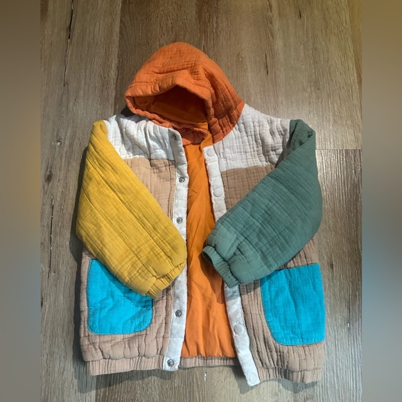 Colorful Patchwork Hooded Spring Jacket - Picture 1 of 4